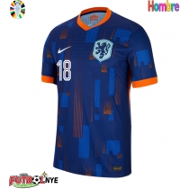 Camiseta Países Bajos Donyell Malen #18 Visitante Equipación Eurocopa 2024 manga corta